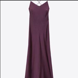NWOT Zara Satin Effect Dress Eggplant S